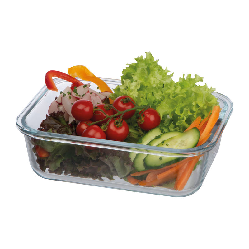 Steklena posoda za malico z bambusovim pokrovom - slika 3