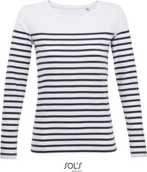 Ženska črtasta majica 'Matelot' z dolgimi rokavi