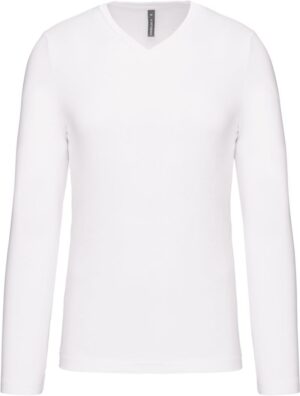 Moška T-majica z V-izrezom in dolgimi rokavi