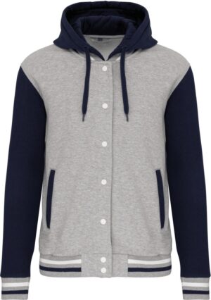 Unisex 'Teddy' podložena 'College' jakna s kapuco