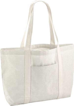 Organska (Bio) bombažna črtasta nakupovalna torba