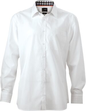 Moška poplin srajca s karirastimi vstavki